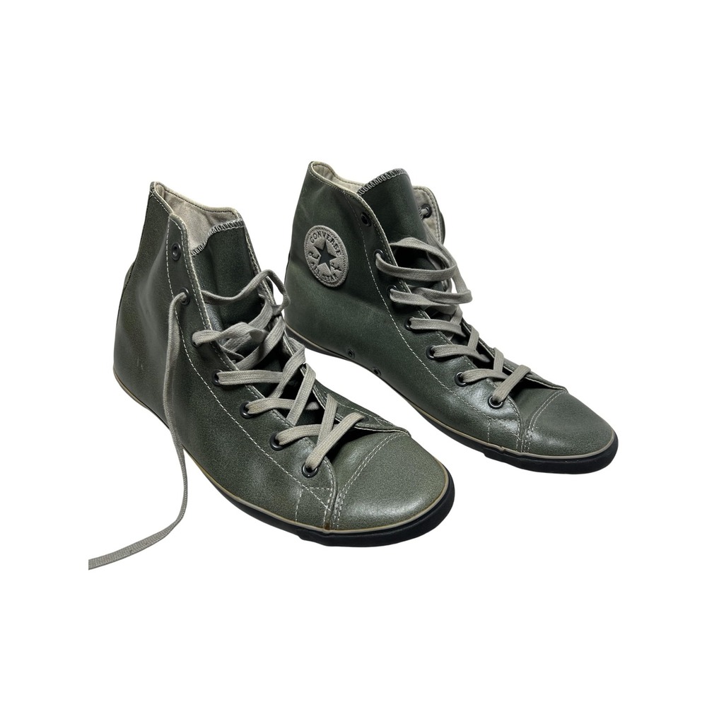 Converse All Star Shoes‎ Womens Size 9.5 Green Leather High Top Sneakers Casual